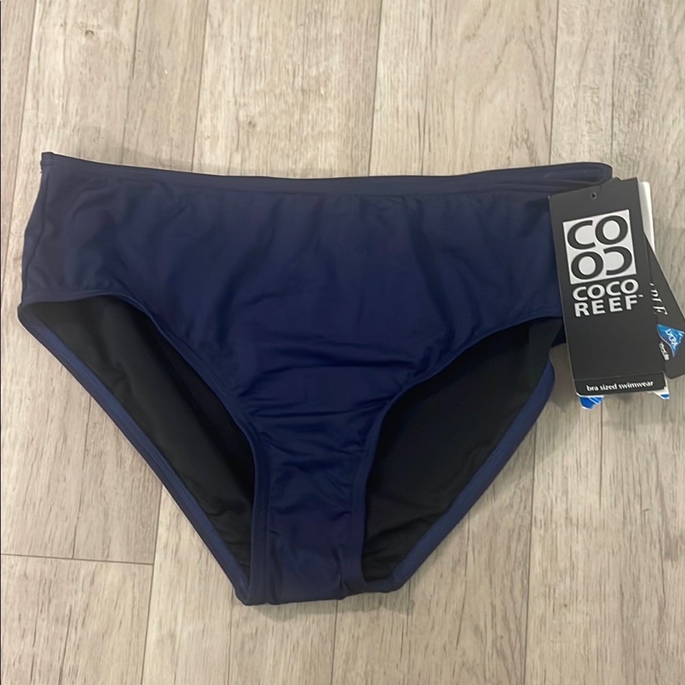🎉Coco Reef NWT Deep Blue Bikini high waisted Bottom navy xl